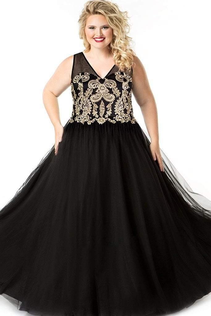 Sydneys Closet Long Plus Size Formal Prom Dress - The Dress Outlet Sydneys Closet