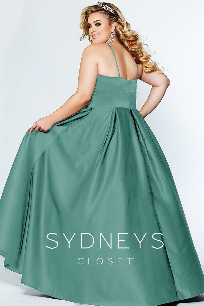 Sydneys Closet Long Plus Size Satin Prom Dress - The Dress Outlet Sydneys Closet