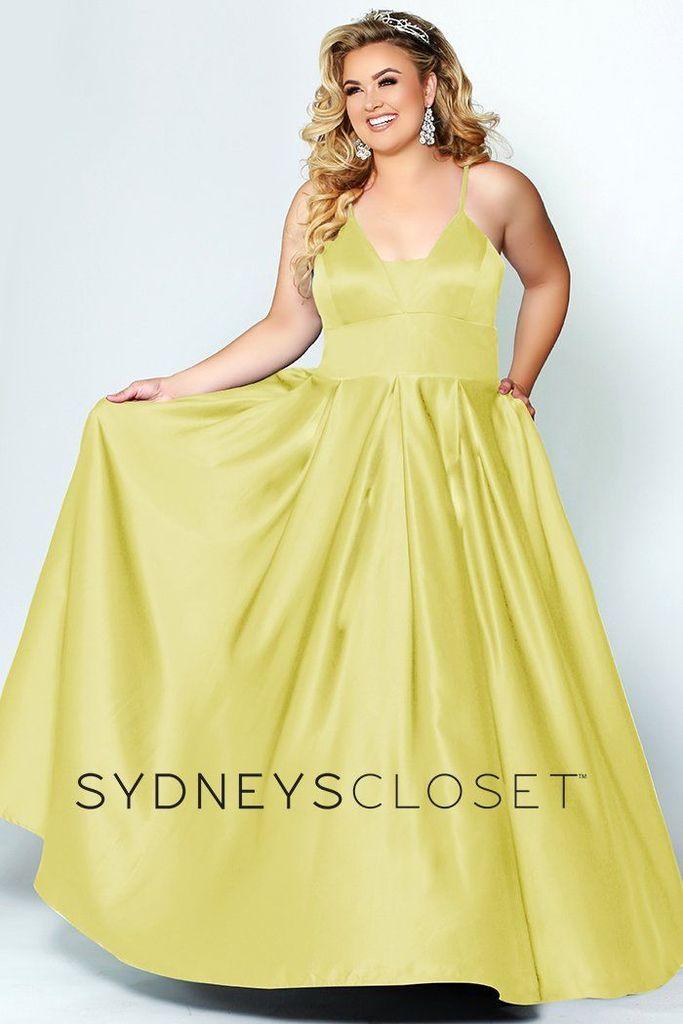 Sydneys Closet Long Plus Size Satin Prom Dress - The Dress Outlet Sydneys Closet