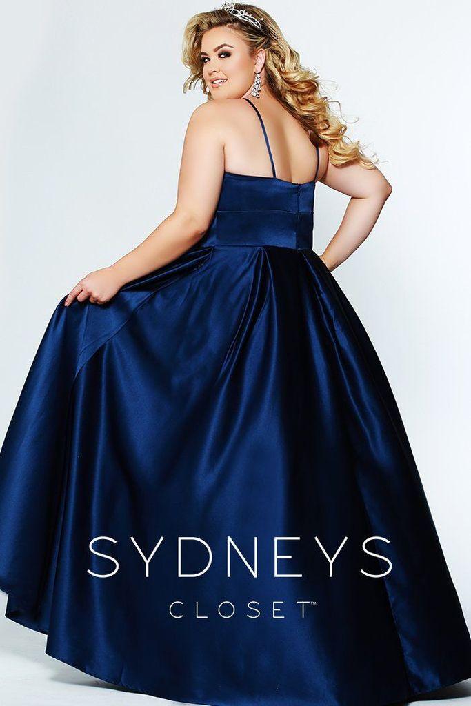 Sydneys Closet Long Plus Size Satin Prom Dress - The Dress Outlet Sydneys Closet