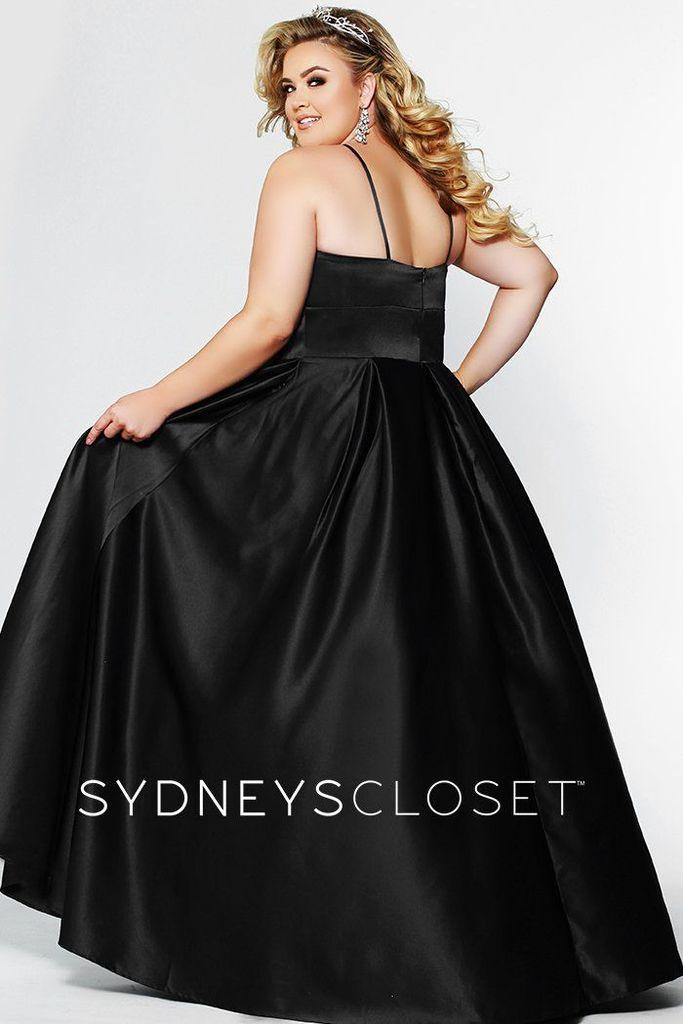 Sydneys Closet Long Plus Size Satin Prom Dress - The Dress Outlet Sydneys Closet