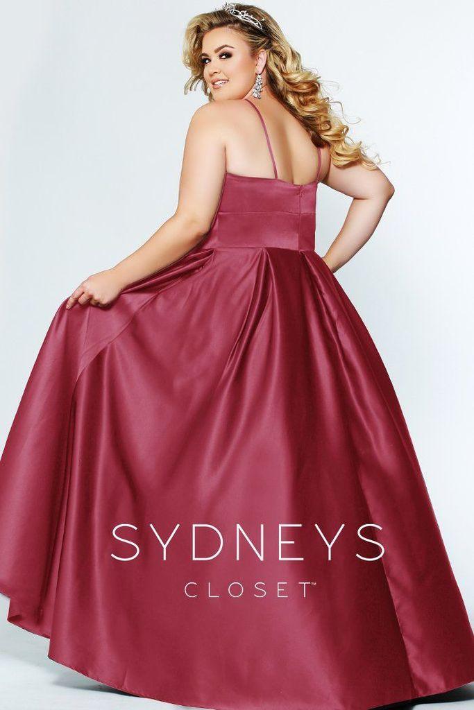 Sydneys Closet Long Plus Size Satin Prom Dress - The Dress Outlet Sydneys Closet