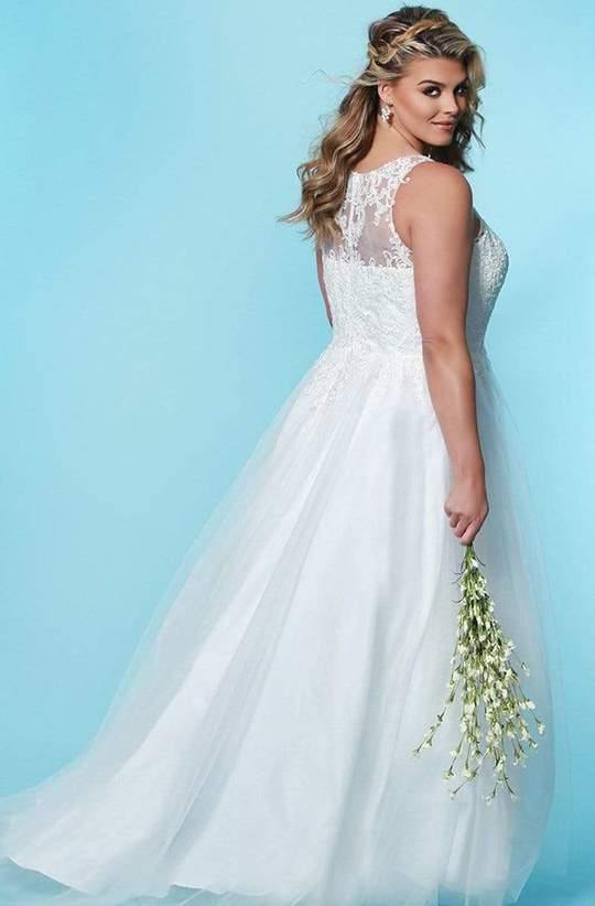 Sydneys Closet Long Plus Size Wedding Dress - The Dress Outlet