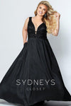 Sydneys Closet Long Satin Sleveeless Plus Size Prom Dress - The Dress Outlet Sydneys Closet