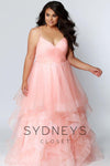 Sydneys Closet Long Tulle Plus Size Prom Dress - The Dress Outlet Sydneys Closet