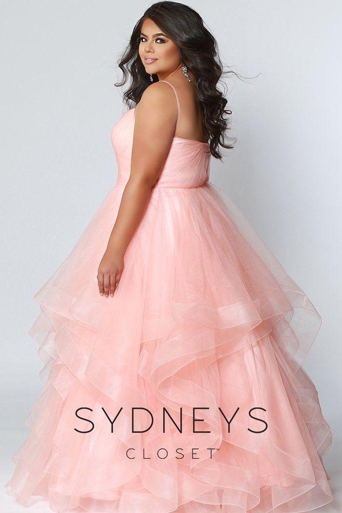 Sydneys Closet Long Tulle Plus Size Prom Dress - The Dress Outlet Sydneys Closet