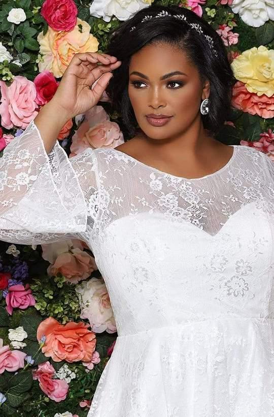 Sydneys Closet Plus Size Long Bridal Dress - The Dress Outlet