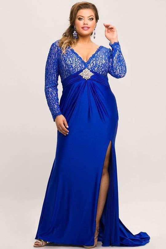 Sydneys Closet Plus Size Long Prom Dress - The Dress Outlet