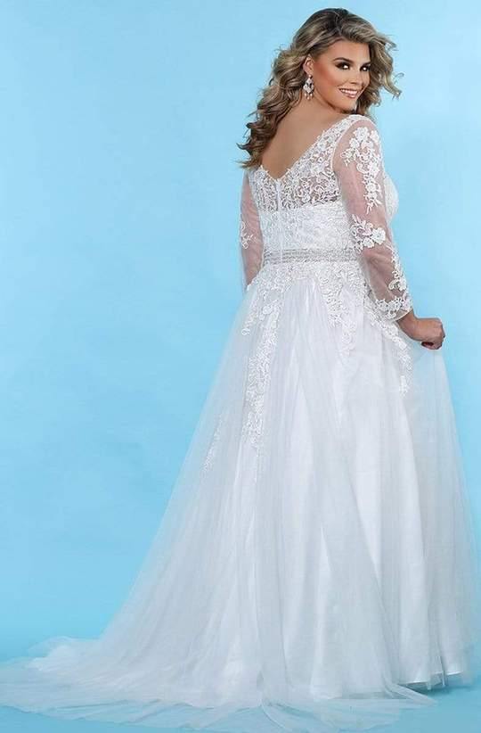 Sydneys Closet Plus Size Long Wedding Dress - The Dress Outlet