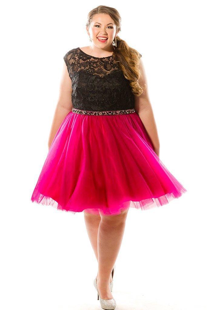 Sydneys Closet Plus Size Short Prom Dress - The Dress Outlet