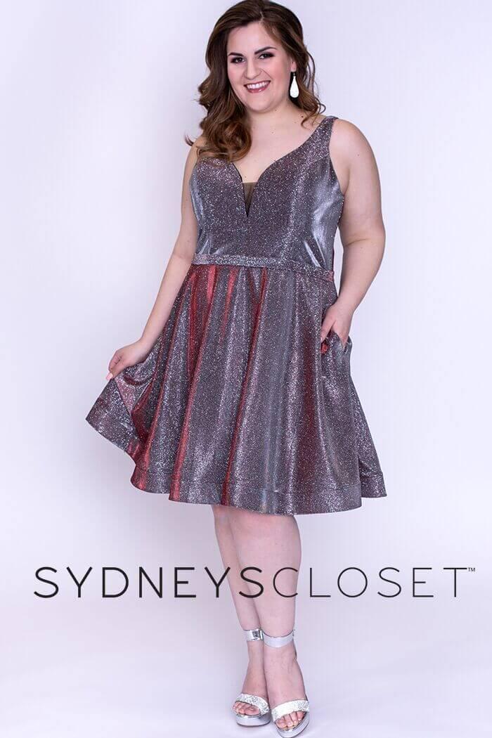 Sydneys Closet Short Plus Size Homecoming Party Dress - The Dress Outlet