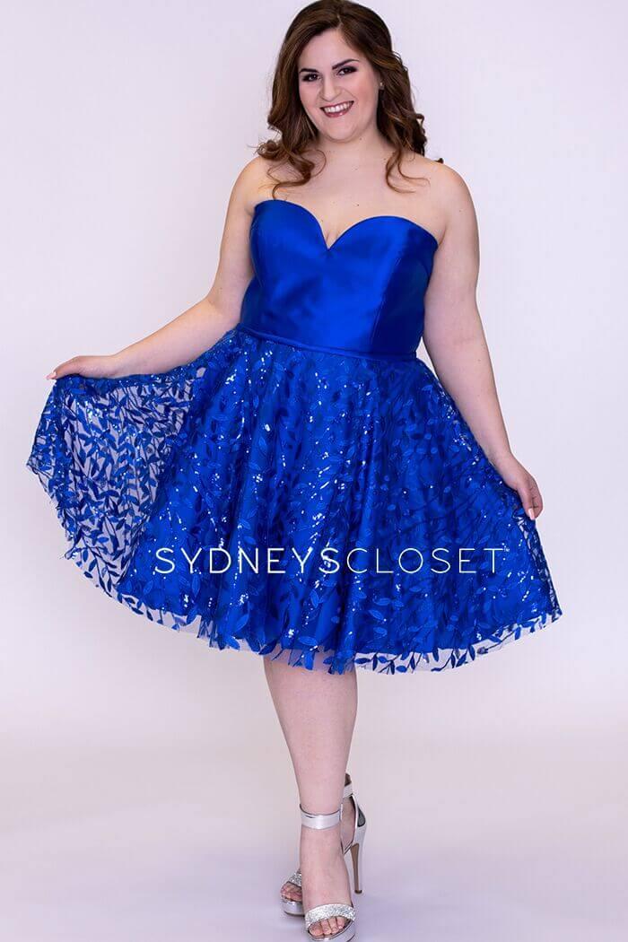 Sydneys Closet Short Plus Size Strapless Homecoming Dress - The Dress Outlet