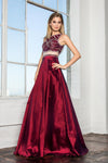 Two Piece Ball Gown Long Prom Dress - The Dress Outlet