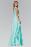 V Neck and Back Chiffon Long Prom Dress - The Dress Outlet