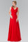 V-Neck Chiffon Long Formal Dress - The Dress Outlet