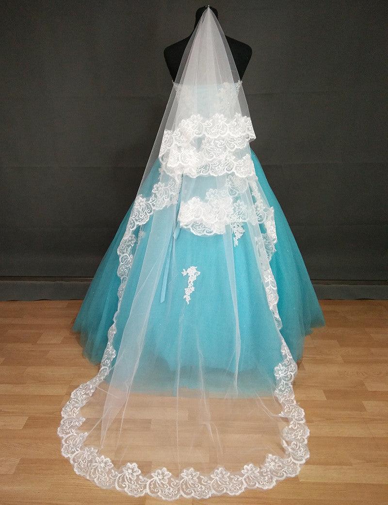 Wedding Accessories Bridal Veil Lace Edge - The Dress Outlet