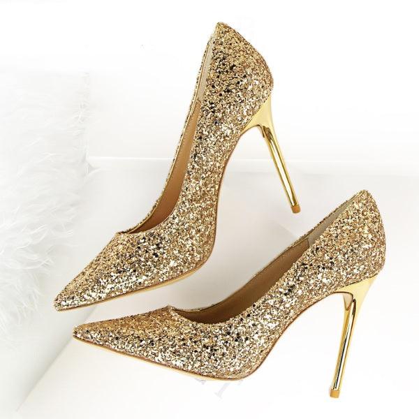 Wedding High Heels Poited Toe Bridal Shoes - The Dress Outlet