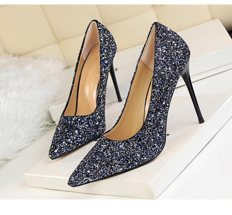 Wedding High Heels Poited Toe Bridal Shoes - The Dress Outlet