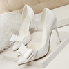 Women's Hollow Pointed Toes High Heels Bridal Shoes - The Dress Outlet