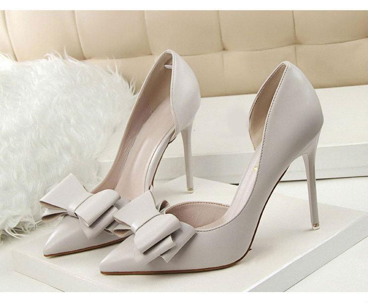 Women's Hollow Pointed Toes High Heels Bridal Shoes - The Dress Outlet