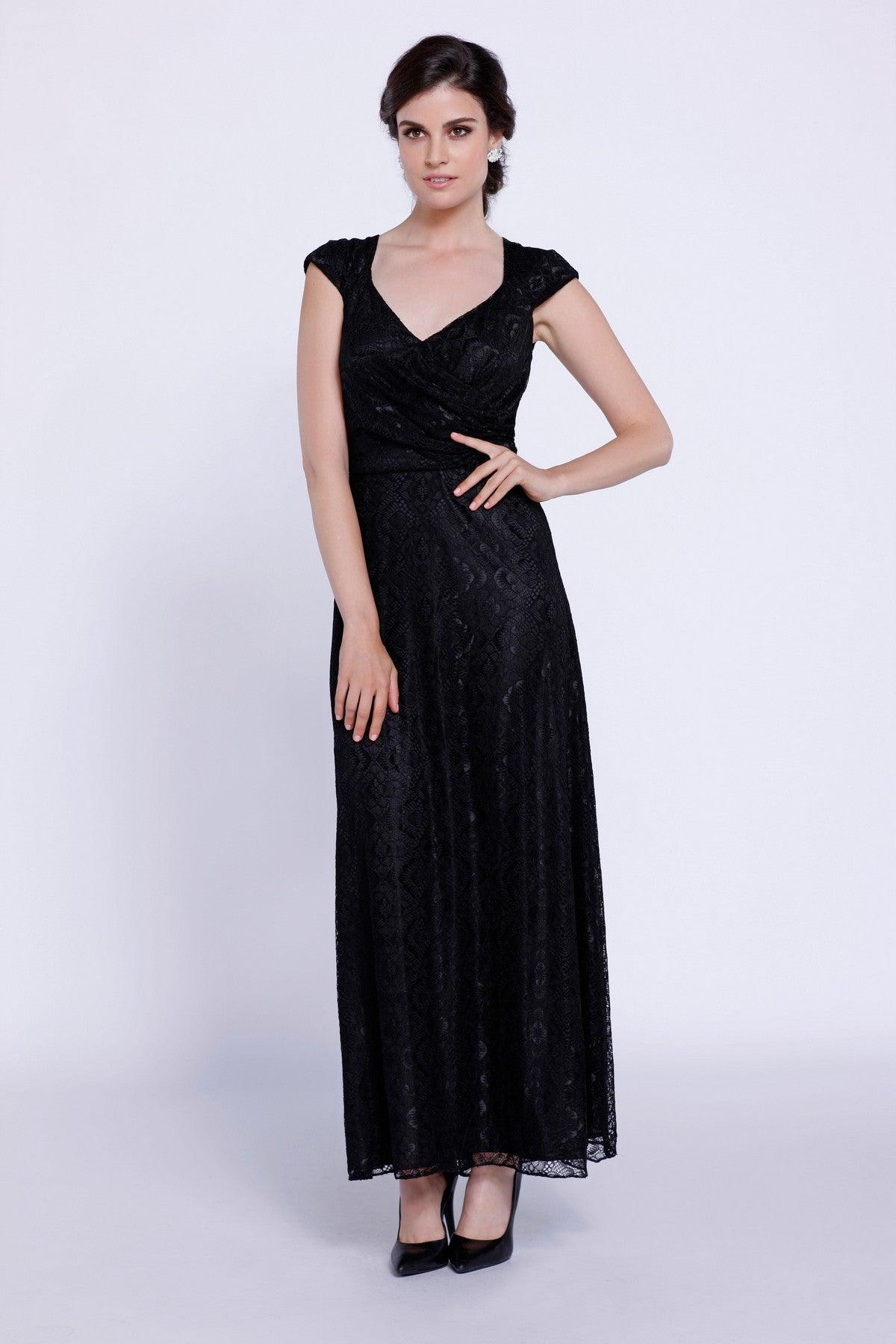 Nox Anabel 5140 Long Cap Sleeve Formal Dress | The Dress Outlet