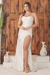 Wedding Dresses Long Stretch Satin Cowl Neck Wedding Dress  White