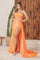 Prom Dresses Long Strapless Satin Prom Dress Orange