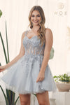 Cocktail Dresses Short Homecoming Glitter Tulle Cocktail Dress Silver