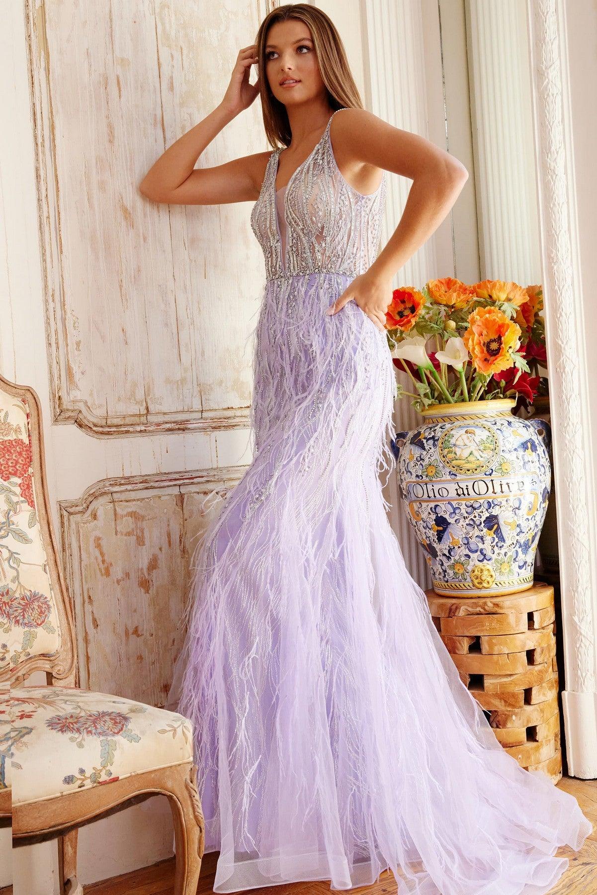 Prom Dresses Prom Long Sleeveless Beaded Formal Dress Lilac