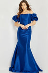 Mother of the Bride Dresses Mother of the Bride Off Shoulder Puff Sleeve Dress Indigo