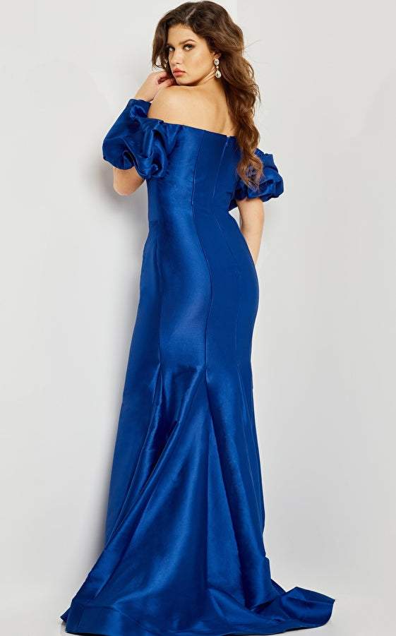 Mother of the Bride Dresses Mother of the Bride Off Shoulder Puff Sleeve Dress Indigo