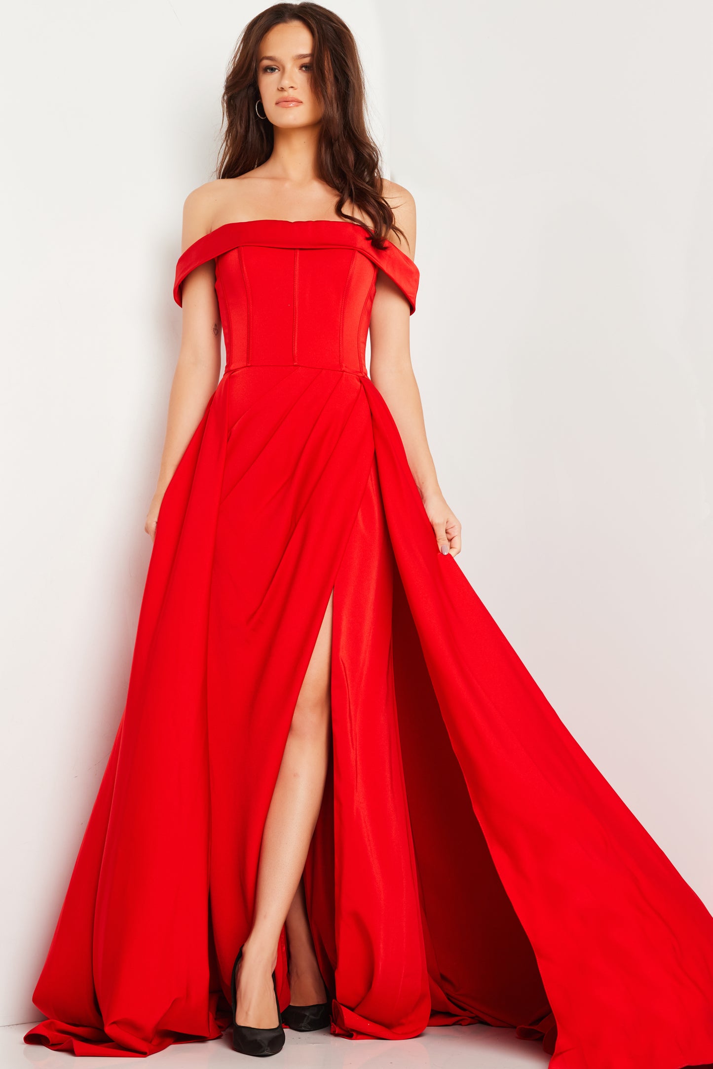 Prom Dresses Long Overskirt Formal Evening Prom Dress Red