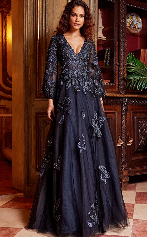 Mother of the Bride Dresses Mother of the Bride Embroidered A Line Dress Navy