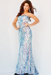 Jovani 05664 Prom One Shoulder Long Formal Sequin Gown