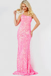 Jovani 05664 Prom One Shoulder Long Formal Sequin Gown