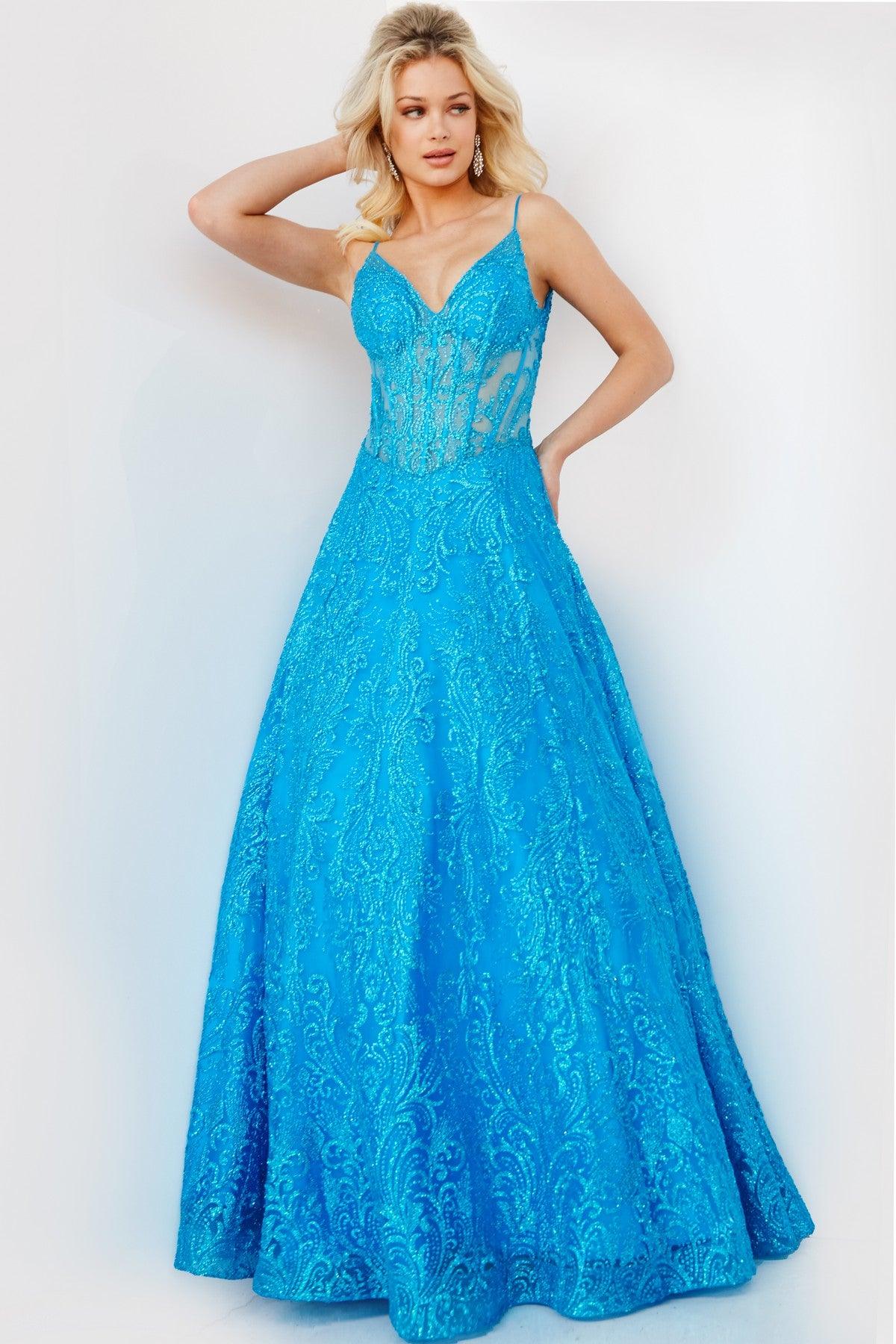 Prom Dresses Long Spaghetti Strap A Line Prom Ball Gown Turquoise