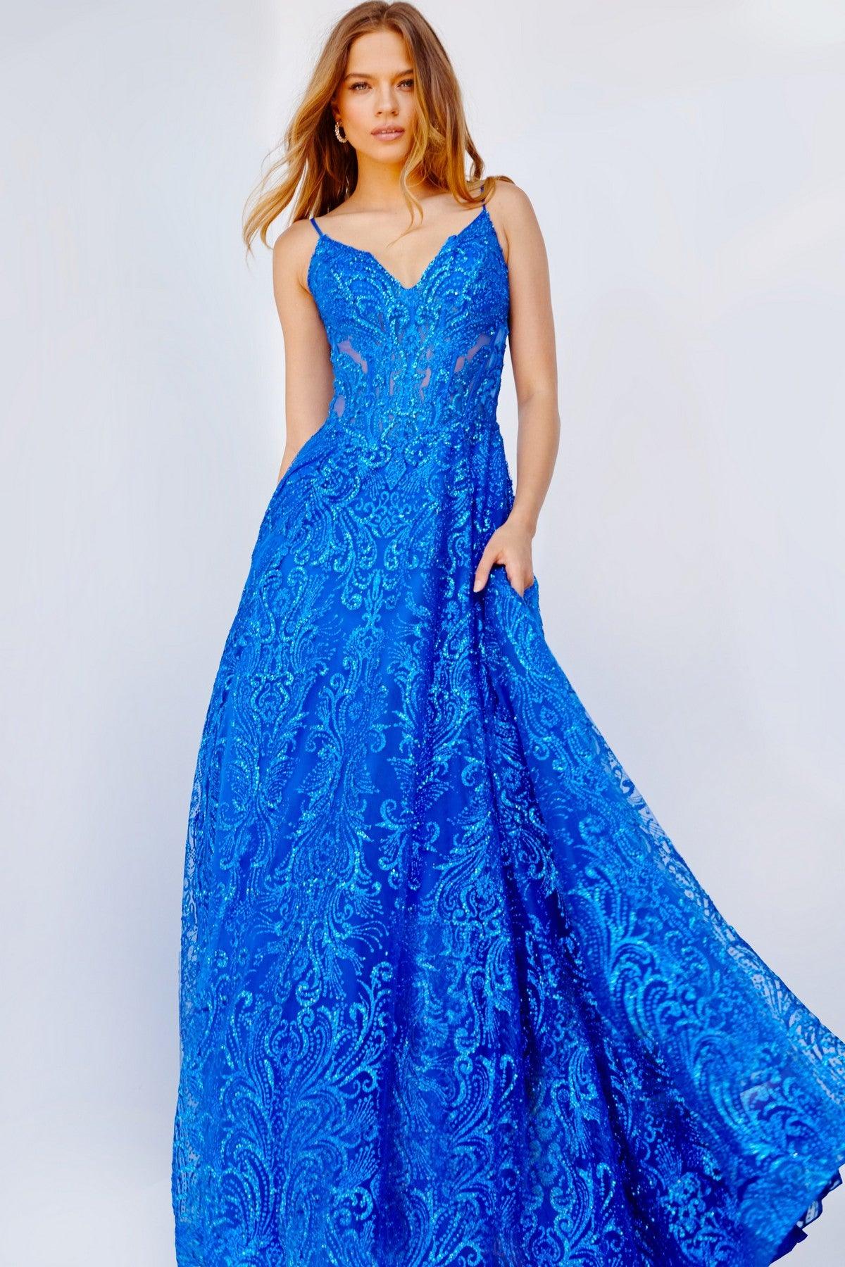 Prom Dresses Long Spaghetti Strap A Line Prom Ball Gown Royal