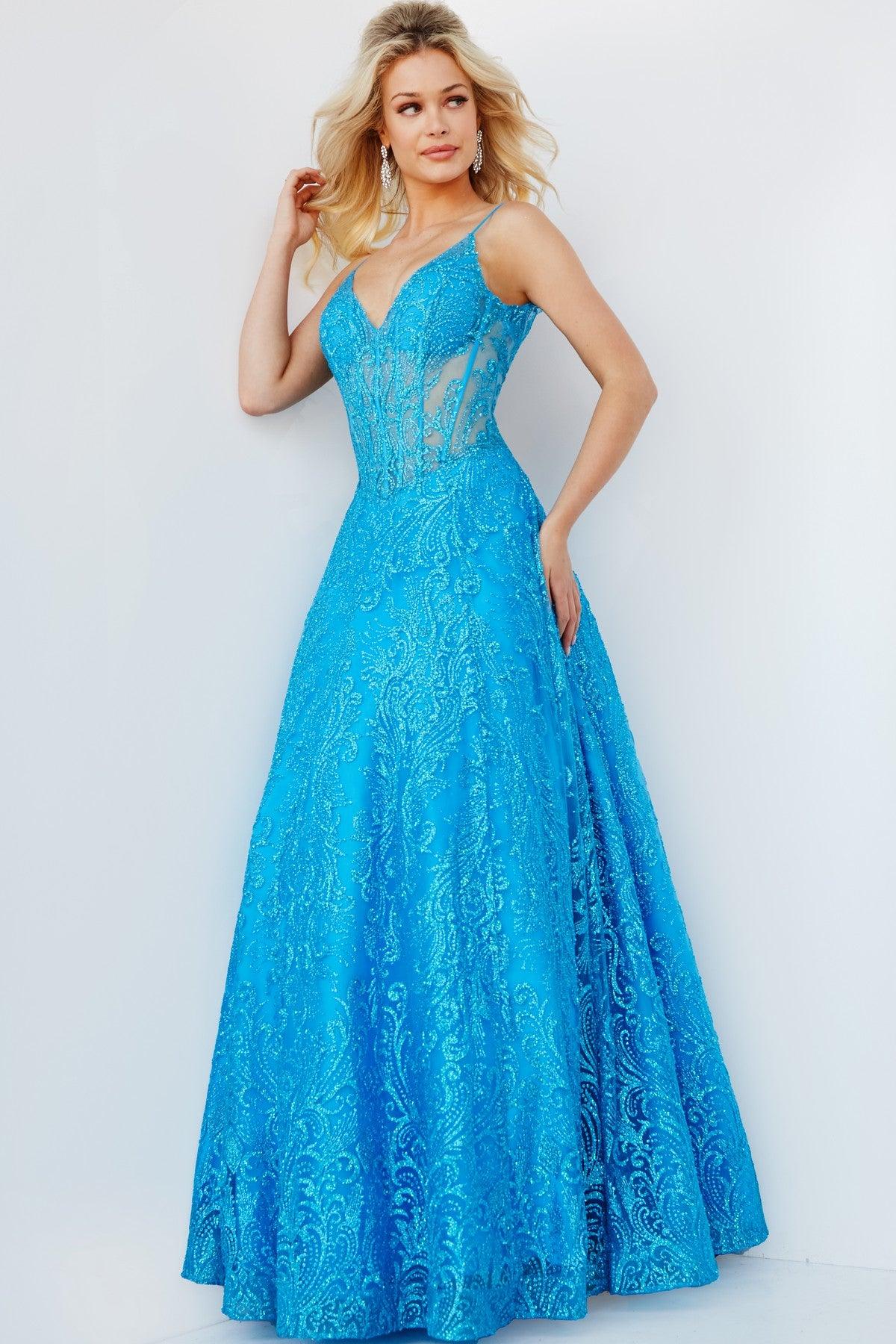 Prom Dresses Long Spaghetti Strap A Line Prom Ball Gown Turquoise