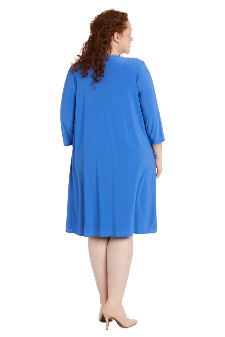 Plus Size Dresses Short Plus Size Pattern Mother of the Bride Jacket Dress Periwinkle/Navy