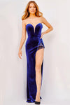 Prom Dresses Long Strapless Velvet Prom Dress Royal