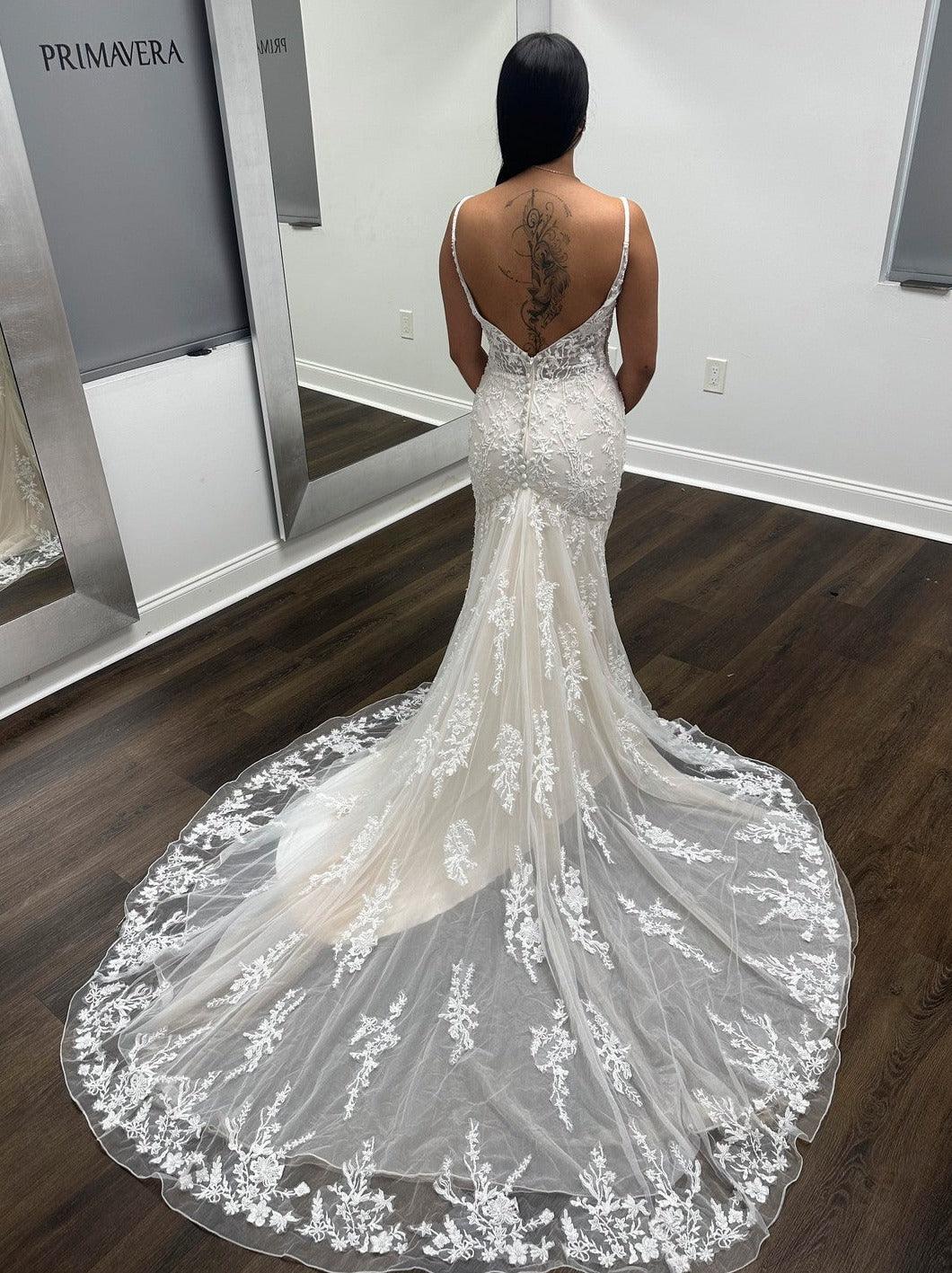 Wedding Dresses Spaghetti Strap Fit and Flare Wedding Gown IVORY