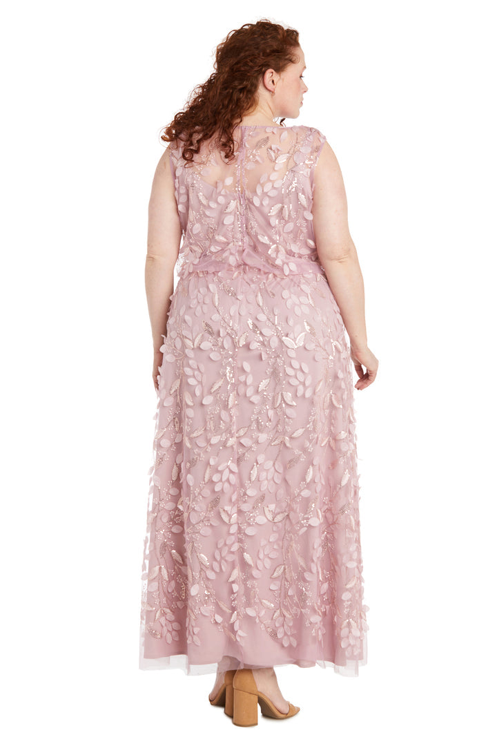 Plus Size Dresses Sequin Long Plus Size 3D Floral Formal Dress Rose