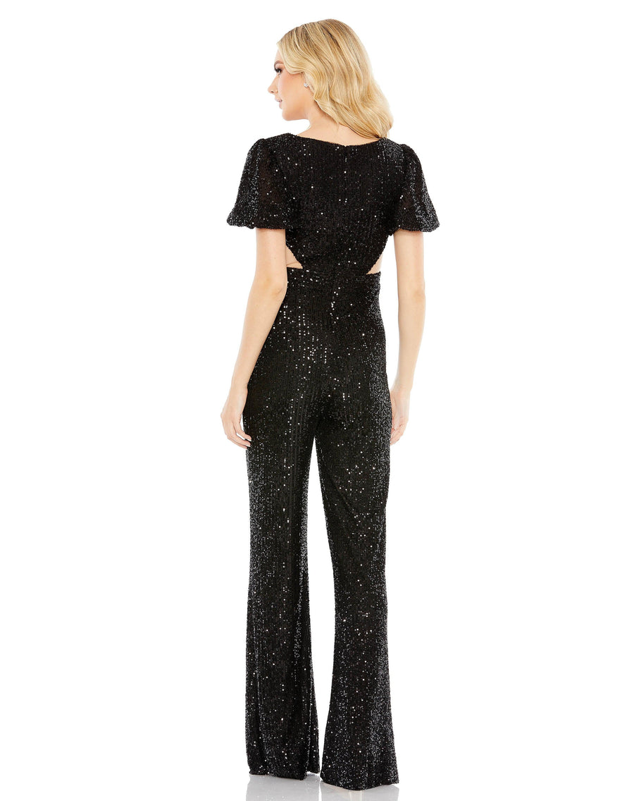 Mac Duggal 11273 Formal Short Puff Sleeve Jumpsuit