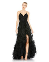 Mac Duggal High Low Spaghetti Strap Prom Gown Black