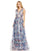 Formal Dresses Long Sleeveless Formal Floral Dress Blue Multi