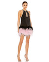 Cocktail Dresses Short Feather Skirt Cocktail Dress Black