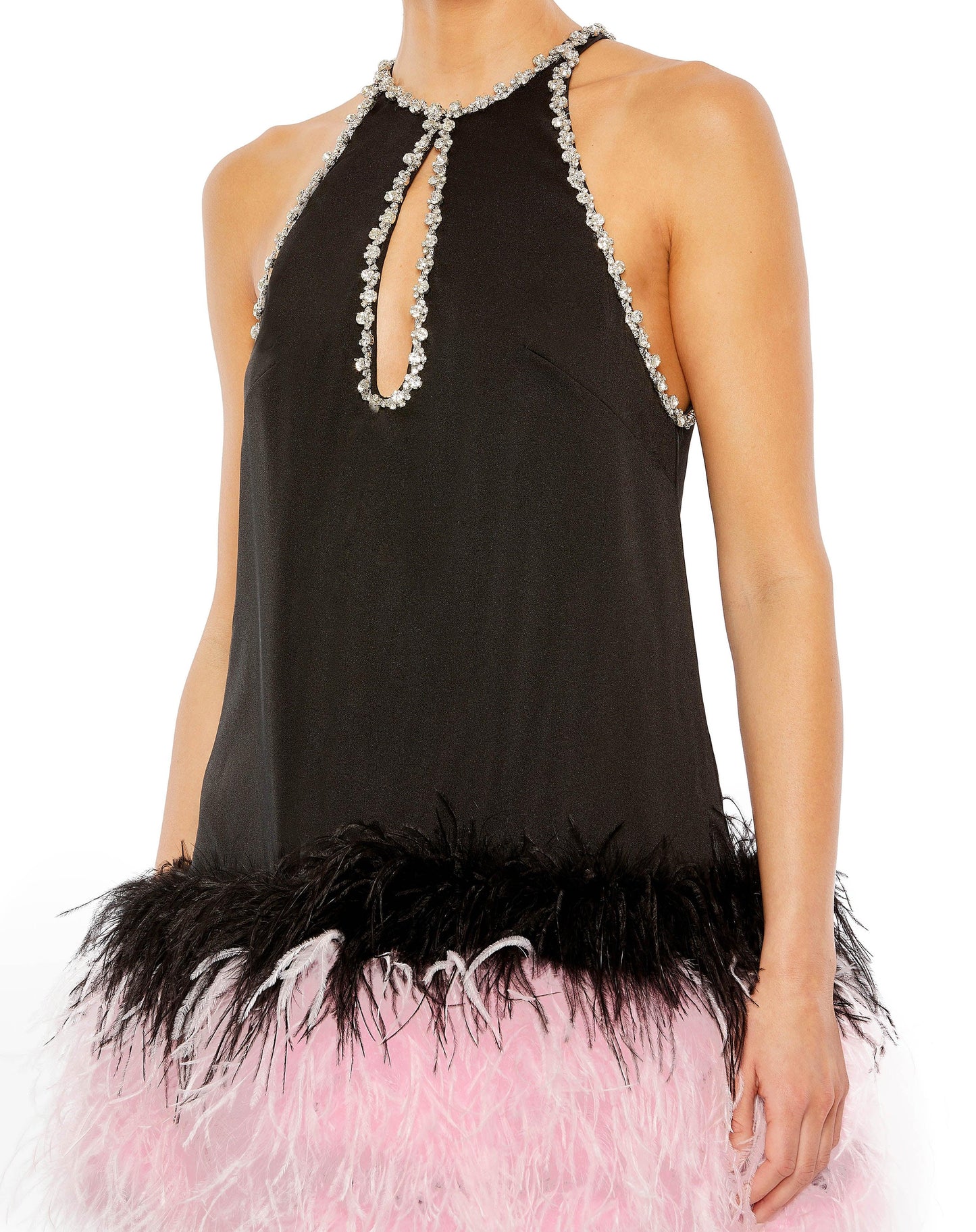 Cocktail Dresses Short Feather Skirt Cocktail Dress Black