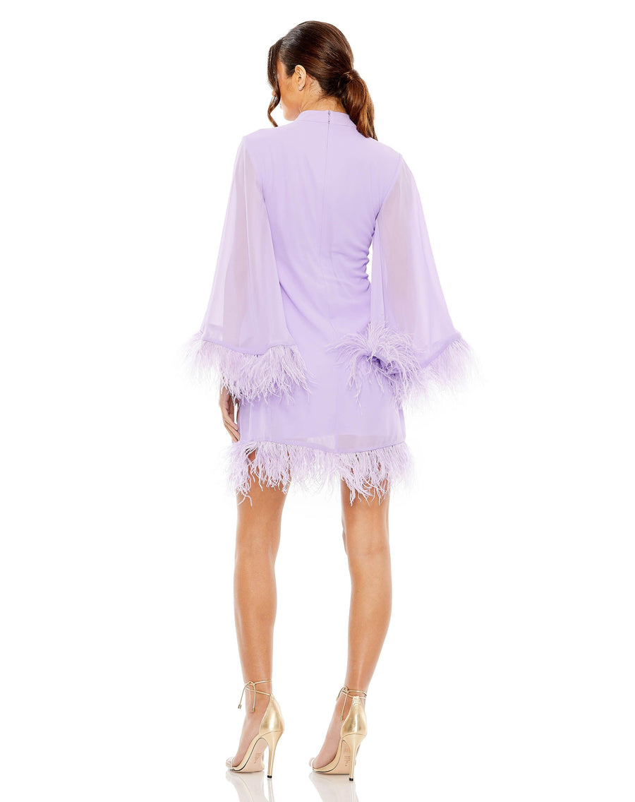 Cocktail Dresses Long Sleeve Chiffon Cocktail Dress Lilac