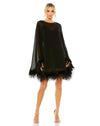 Cocktail Dresses Long Sleeve Chiffon Cocktail Dress Black