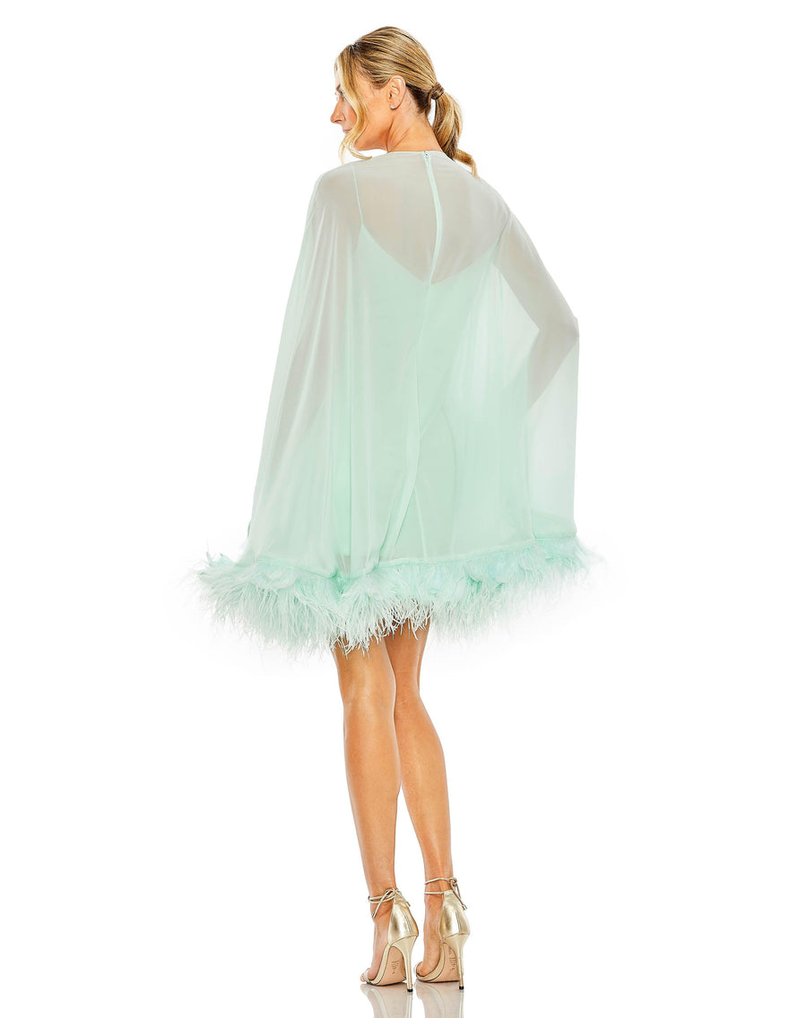 Cocktail Dresses Long Sleeve Chiffon Cocktail Dress Mint